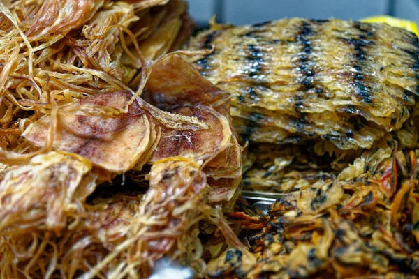 Getrocknete Meeresfrüchte Auf Einem Thailändischen Straßenmarkt Bangkok Thailand — Stockfoto