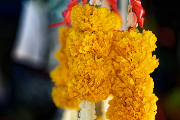 Thaïlande Bangkok Arrangements Floraux Faits Main Utilisés Comme Offrandes — Photo