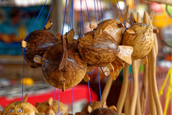 Artesanía Frutas Coco Mercado Callejero Bangkok Tailandia — Foto de Stock