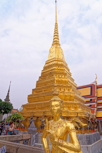 Panteão Real Histórico Templo Budista Wat Phra Kaew Grande Palácio — Fotografia de Stock