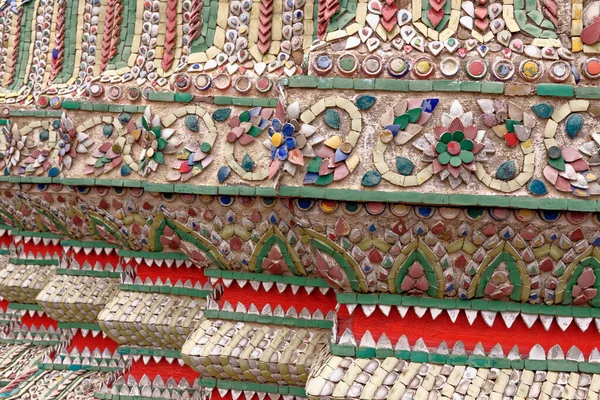 Detalj Dekorativa Keramiska Arbete Grand Palace Wat Phra Kaew Thailand — Stockfoto