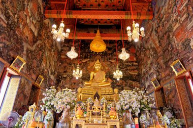 Bangkok, Tayland 'daki yaslanan Buda (Wat Pho) tapınağı.