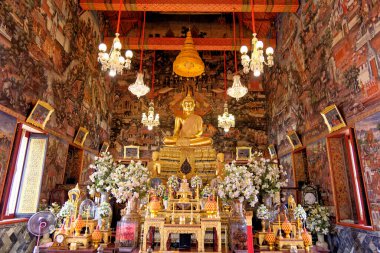 Bangkok, Tayland 'daki yaslanan Buda (Wat Pho) tapınağı.