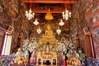 Bangkok, Tayland 'daki yaslanan Buda (Wat Pho) tapınağı.