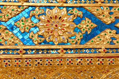 Wat Pho 'daki dekoratif seramik çalışmalar (Buda Tapınağı Kompleksi) - Tayland - Bangkok