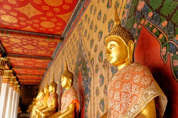 Bangkok Thailand Statue Buddha Wat Pho Liegender Buddha Tempelkomplex — Stockfoto