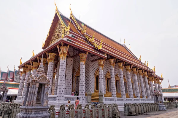 Wat Pho Temple Reclining Buddha Local Templo Chedis Bangkok Tailândia — Fotografia de Stock