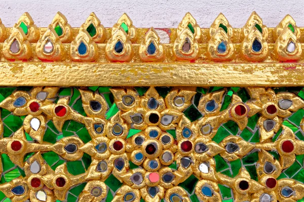 Detail Van Decoratieve Keramische Werk Wat Pho Liggend Boeddha Tempel — Stockfoto