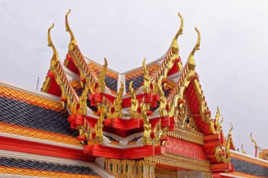 Yaslanan Buda 'nın Wat Pho Tapınağı, tapınak alanı, Chedis, Bangkok, Tayland, Güneydoğu Asya