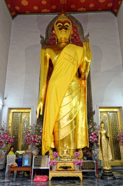 Bangkok, Tayland. Wat Pho 'daki Buda Heykeli Tapınak Kompleksi
