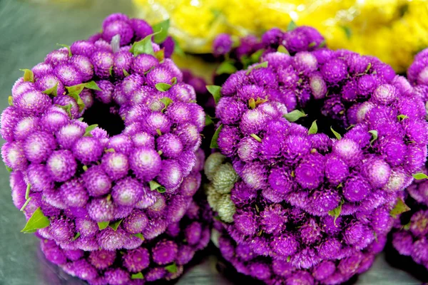 Marché Aux Fleurs Thaïlande Bangkok Arrangements Floraux Faits Main Utilisés — Photo