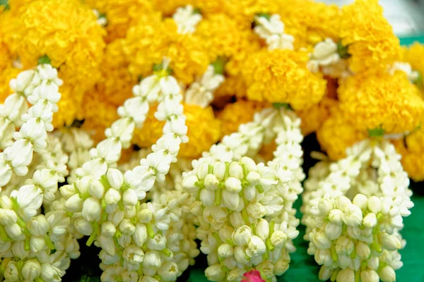 Marché Aux Fleurs Thaïlande Bangkok Arrangements Floraux Faits Main Utilisés — Photo