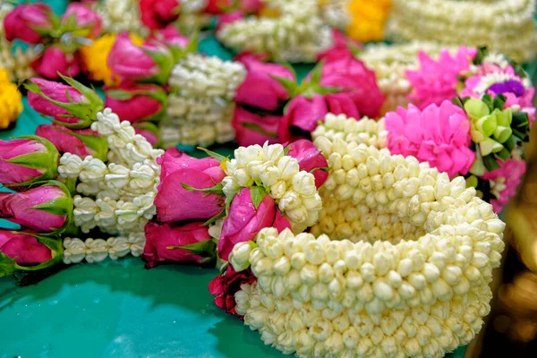 Marché Aux Fleurs Thaïlande Bangkok Arrangements Floraux Faits Main Utilisés — Photo