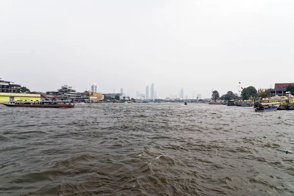 Chao Phraya Belangrijkste Rivier Thailand Het Stroomt Door Bangkok Vervolgens — Stockfoto