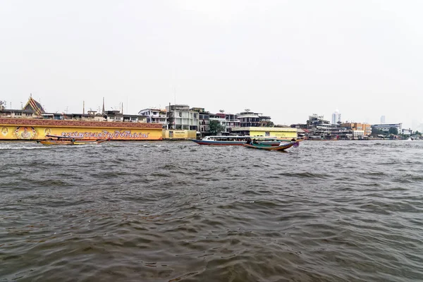 Chao Phraya Major River Thailand Flows Bangkok Gulf Thailand January — Stock Photo, Image