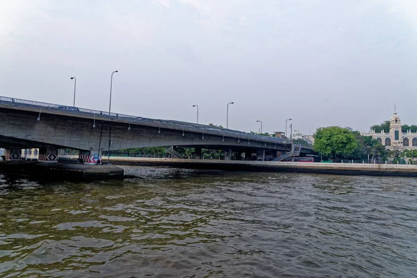 Chao Phraya Río Más Importante Tailandia Fluye Través Bangkok Luego — Foto de Stock