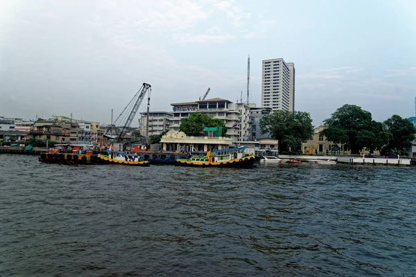 Chao Phraya Belangrijkste Rivier Thailand Het Stroomt Door Bangkok Vervolgens — Stockfoto