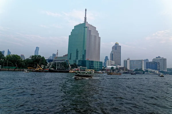 Chao Phraya Est Principal Fleuve Thaïlande Traverse Bangkok Puis Jette — Photo