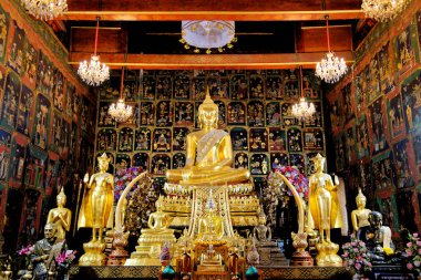 Altın Buda, Wat Phanan Choeng, Ayutthaya, UNESCO Dünya Mirasları Alanı, Tayland, Güneydoğu Asya - 21 Temmuz 2020