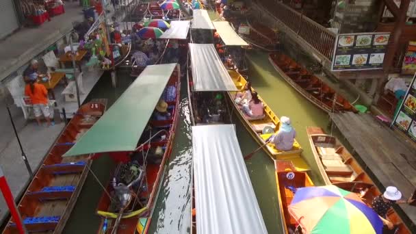 Tha Kha Floating Market Amphawa District Samut Songkhram Tailandia Uno — Vídeo de stock