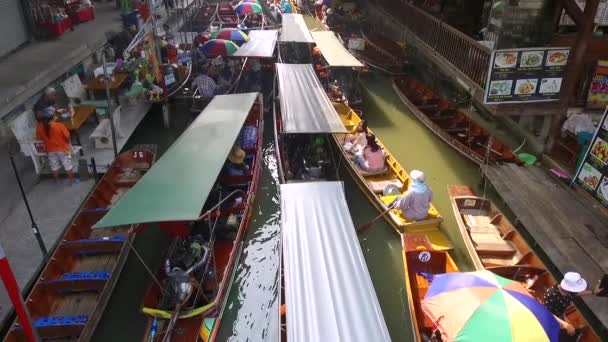 Tha Kha Floating Market Amphawa District Samut Songkhram Tailandia Uno — Vídeo de stock