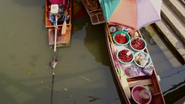 Damnoen Saduak Floating Market Een Drijvende Markt Het District Damnoen — Stockvideo