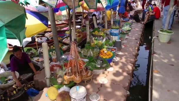 Damnoen Saduak Floating Market Flytande Marknad Damnoen Saduak District Ratchaburi — Stockvideo