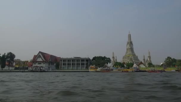 Crociera Chao Phraya Fiume Principale Thailandia Scorre Attraverso Bangkok Poi — Video Stock