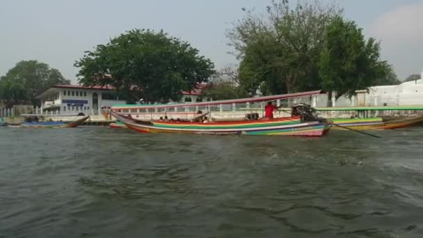 Cruising Chao Phraya Major River Thailand Flows Bangkok Gulf Thailand — Stock Video