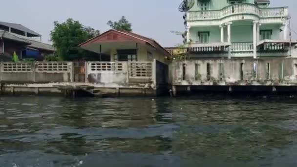 Круиз Чао Прайя Главная Река Таиланда Протекает Через Бангкок Затем — стоковое видео