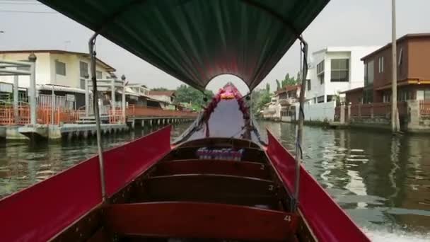Cestování Chao Phraya Hlavní Řeka Thajsku Protéká Bangkokem Pak Thajského — Stock video