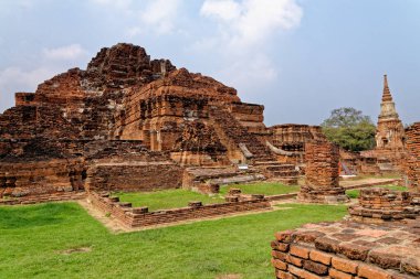 Eski Budist tapınağı Wat Mahathat, Sukhothai, UNESCO Dünya Mirası Alanı, Tayland, Asya - 21 Ocak 2020