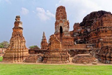 Eski Budist tapınağı Wat Mahathat, Sukhothai, UNESCO Dünya Mirası Alanı, Tayland, Asya - 21 Ocak 2020