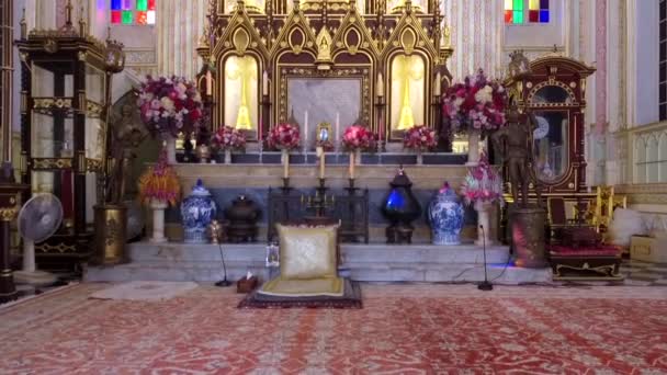 Wat Niwet Thammaprawat Ratchaworawihan Тайский Буддийский Храм Архитектура Имитирует Европейскую — стоковое видео
