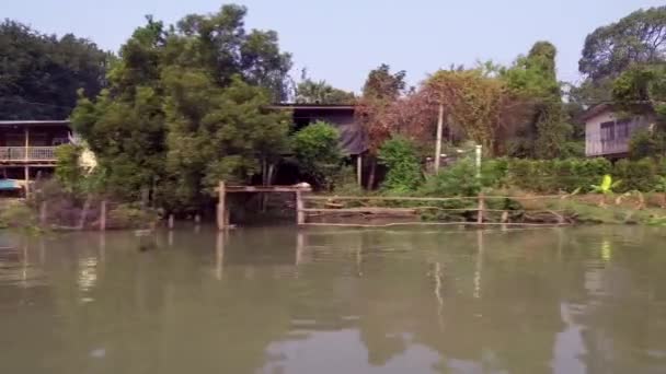 Long Tail Boat Cruise Chao Phraya River Ancient City Ayutthaya — Stock Video