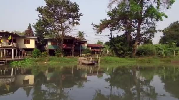 Crucero Barco Cola Larga Por Río Chao Phraya Ciudad Antigua — Vídeo de stock