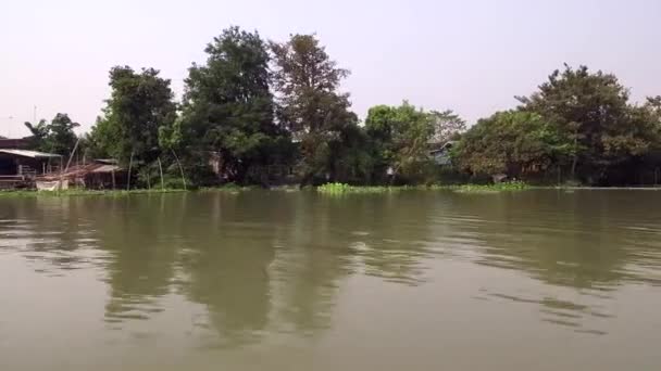 Crucero Barco Cola Larga Por Río Chao Phraya Ciudad Antigua — Vídeos de Stock