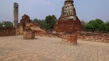 Eski Budist tapınağı Wat Mahathat, Sukhothai, UNESCO Dünya Mirası Alanı, Tayland, Asya - 21 Ocak 2020