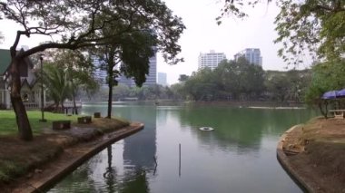 Pathum Wan ilçesindeki Lumphini Parkı (ayrıca LumpiniorLumpinee) - Bangkok, Tayland - 22 Ocak 2020