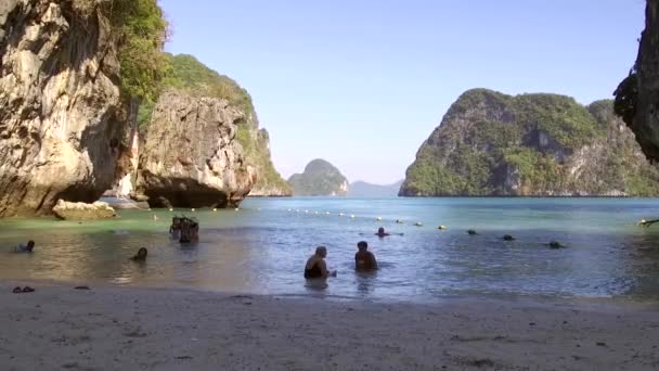 Чудесный Лагунный Пляж Острове Ландинг Koh Lao Lading Island Югу — стоковое видео