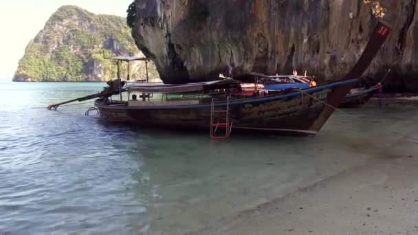 Чудесный Лагунный Пляж Острове Ландинг Koh Lao Lading Island Югу — стоковое видео