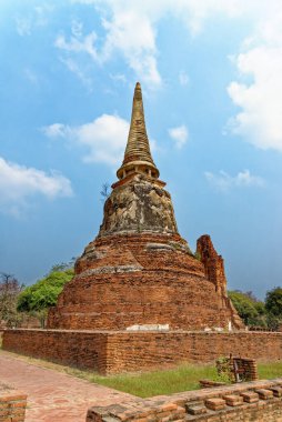Eski Budist tapınağı Wat Mahathat, Sukhothai, UNESCO Dünya Mirası Alanı, Tayland, Asya - 21 Ocak 2020