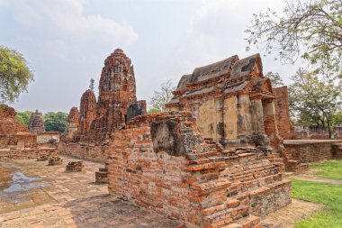 Eski Budist tapınağı Wat Mahathat, Sukhothai, UNESCO Dünya Mirası Alanı, Tayland, Asya - 21 Ocak 2020