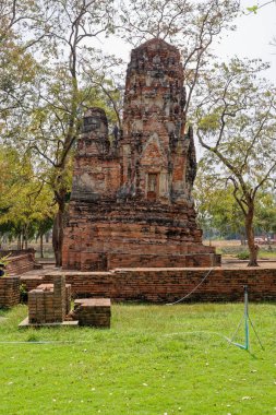 Eski Budist tapınağı Wat Mahathat, Sukhothai, UNESCO Dünya Mirası Alanı, Tayland, Asya - 21 Ocak 2020