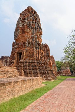 Eski Budist tapınağı Wat Mahathat, Sukhothai, UNESCO Dünya Mirası Alanı, Tayland, Asya - 21 Ocak 2020