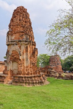 Eski Budist tapınağı Wat Mahathat, Sukhothai, UNESCO Dünya Mirası Alanı, Tayland, Asya - 21 Ocak 2020