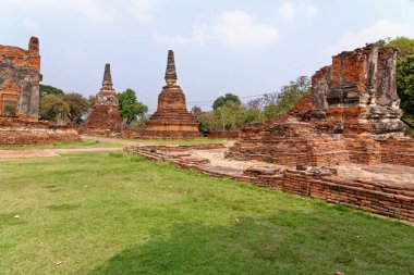 Eski Budist tapınağı Wat Mahathat, Sukhothai, UNESCO Dünya Mirası Alanı, Tayland, Asya - 21 Ocak 2020