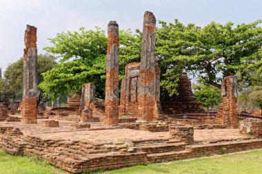 Eski Budist tapınağı Wat Mahathat, Sukhothai, UNESCO Dünya Mirası Alanı, Tayland, Asya - 21 Ocak 2020