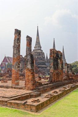 Ayutthaya arkeoloji parkı, Wat Phra Si Santhe - 21 Ocak 2020 - Asya, Tayland, Phra Nakhon Si Ayutthaya, eski Siyam başkenti.