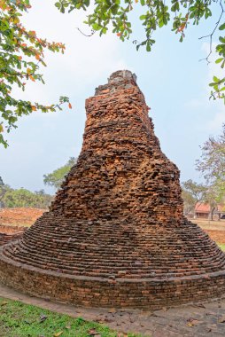 Ayutthaya arkeoloji parkı, Wat Phra Si Santhe - 21 Ocak 2020 - Asya, Tayland, Phra Nakhon Si Ayutthaya, eski Siyam başkenti.